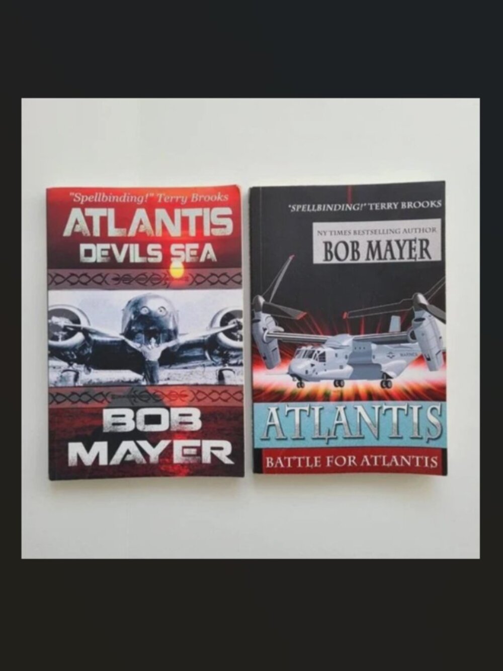 2 Books Atlantis Devils Sea 3 Battle for Atlantis 6 Mayer SciFi Military